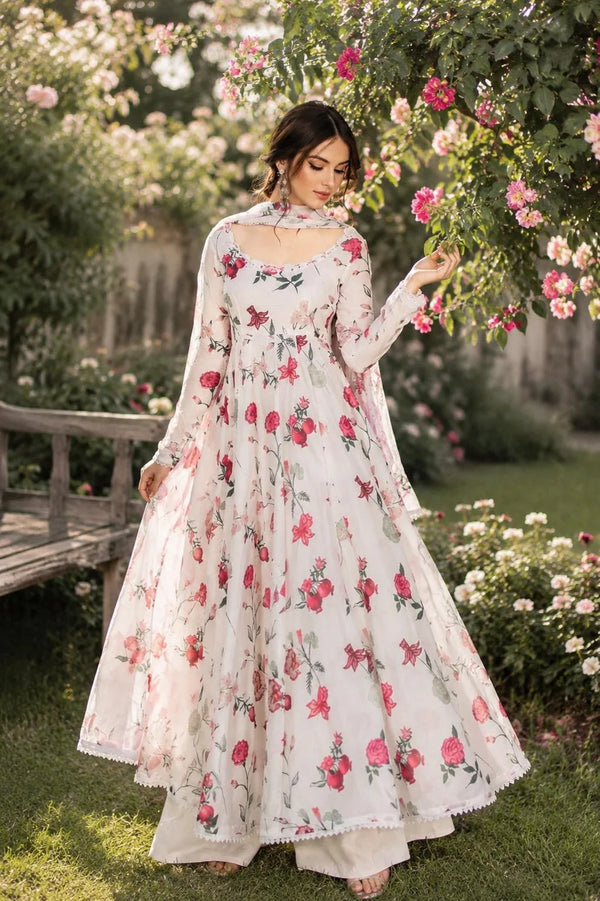 Ivory Bloom Luxury Anarkali Set