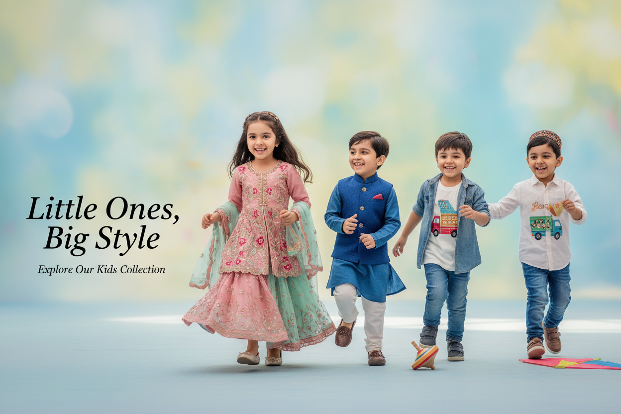 Kids Fashion Banner with Text